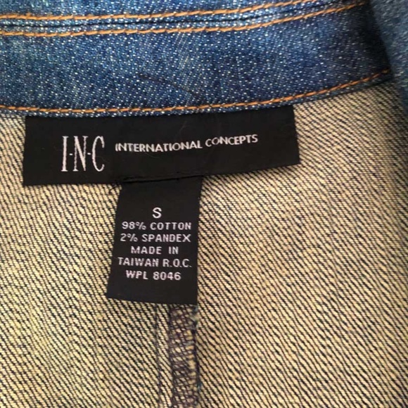 INC Venetian Glam Denim Jacket Blazer Small NWT - Picture 4 of 6